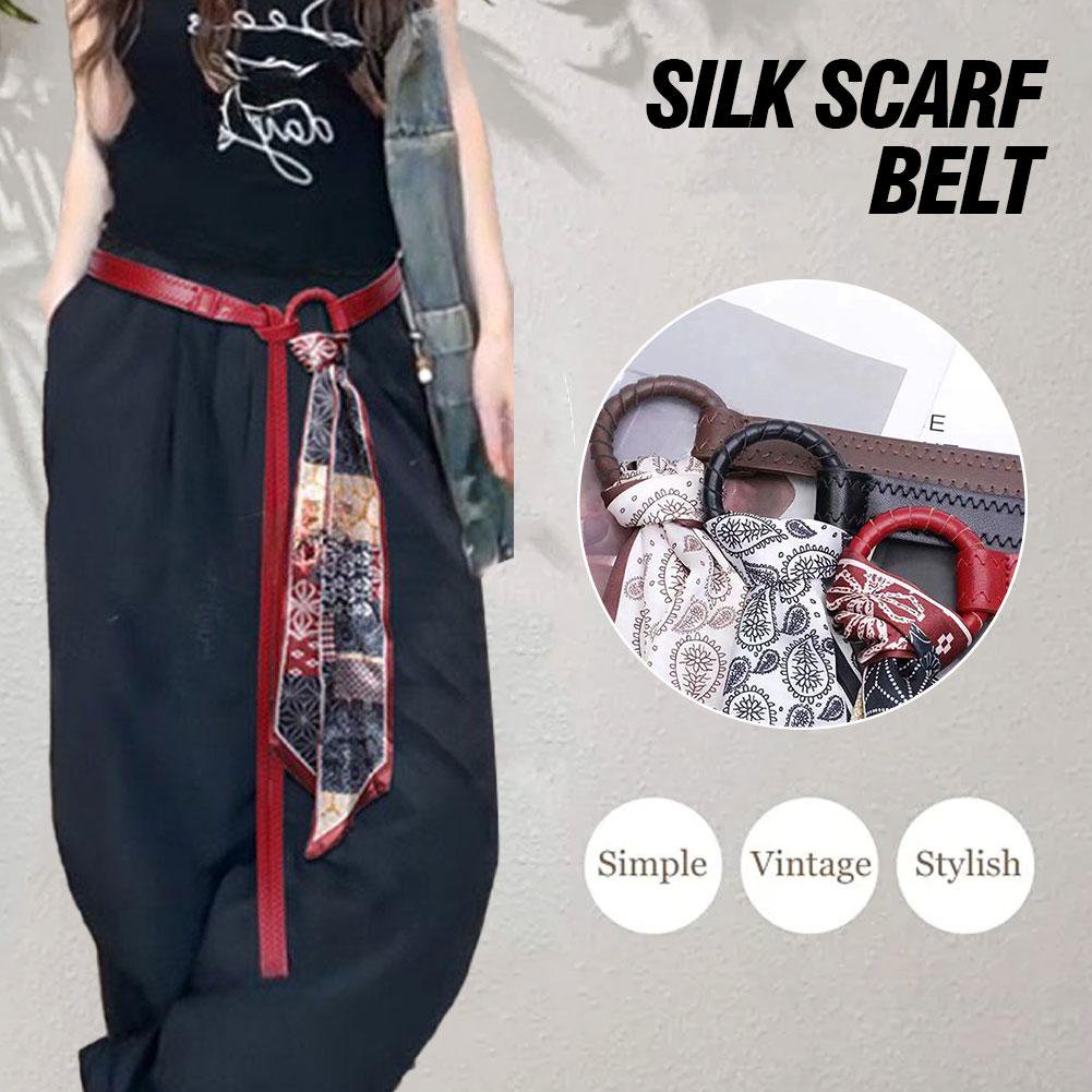 Y2k Punk Girls Scarf Waist Belt Retro Pu Leather Women's Belt