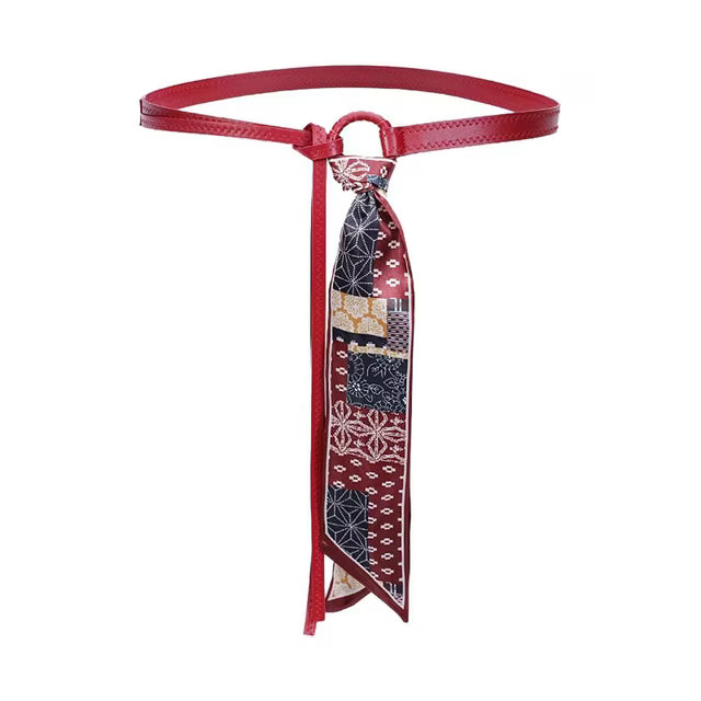 Y2k Punk Girls Scarf Waist Belt Retro Pu Leather Women's Belt