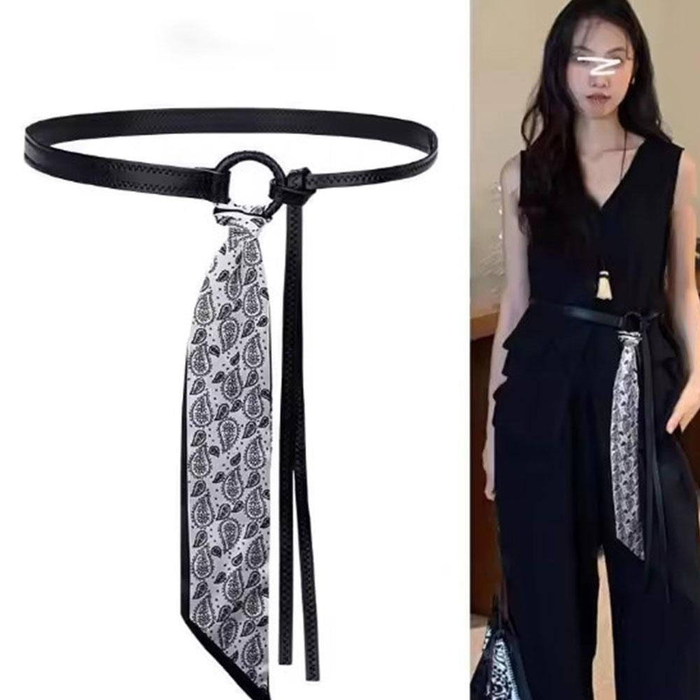 Y2k Punk Girls Scarf Waist Belt Retro Pu Leather Women's Belt